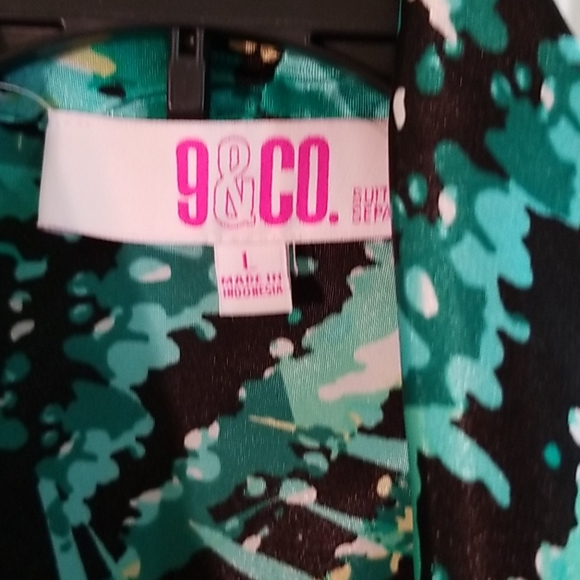 Tie Neck Silky Blouse, Size L - Picture 2 of 3